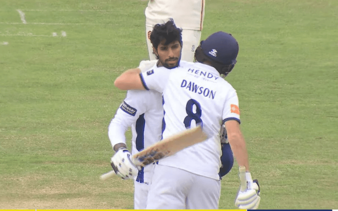 Tilak Verma was dismissed on exactly 100. 