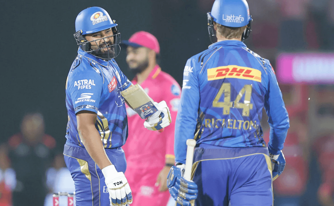 Rohit Sharma and Ryan Rickelton added 99 in the first 10 overs